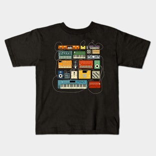 Synthesizer and Drum Machine Electronic Music Producer Kids T-Shirt